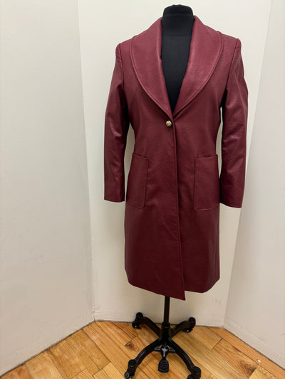 The Bordeaux Leather Coat