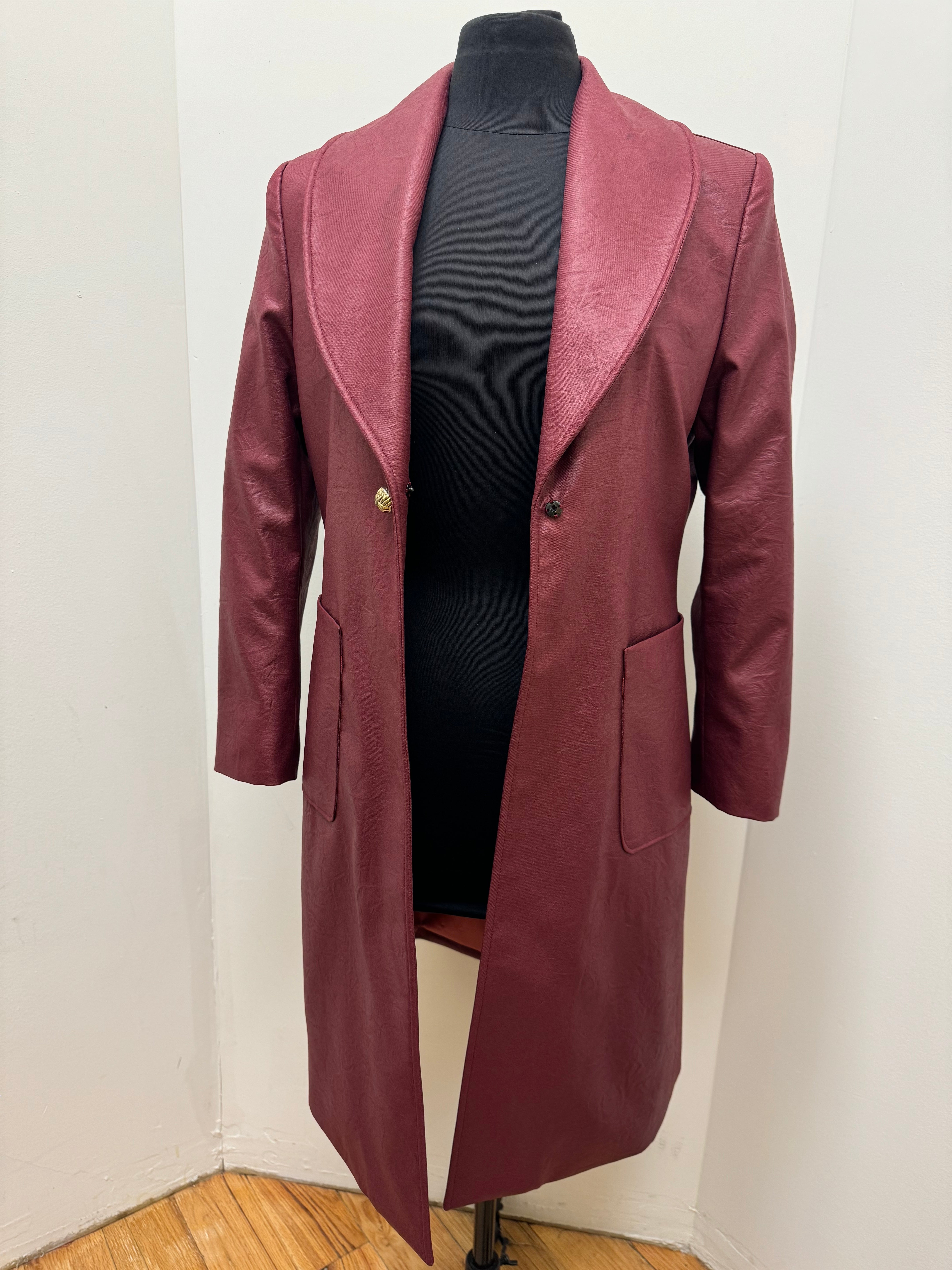 The Bordeaux Leather Coat