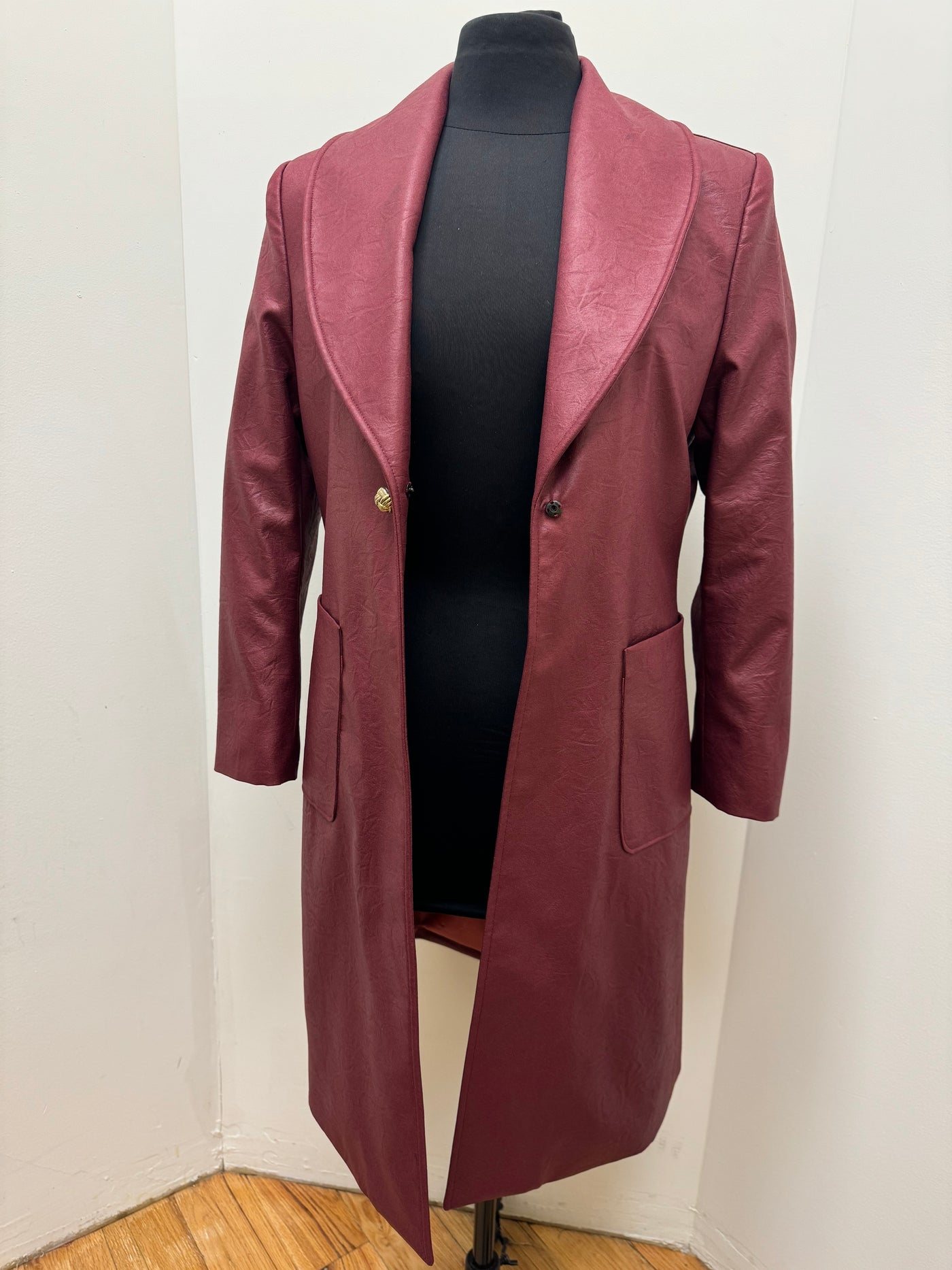 The Bordeaux Leather Coat