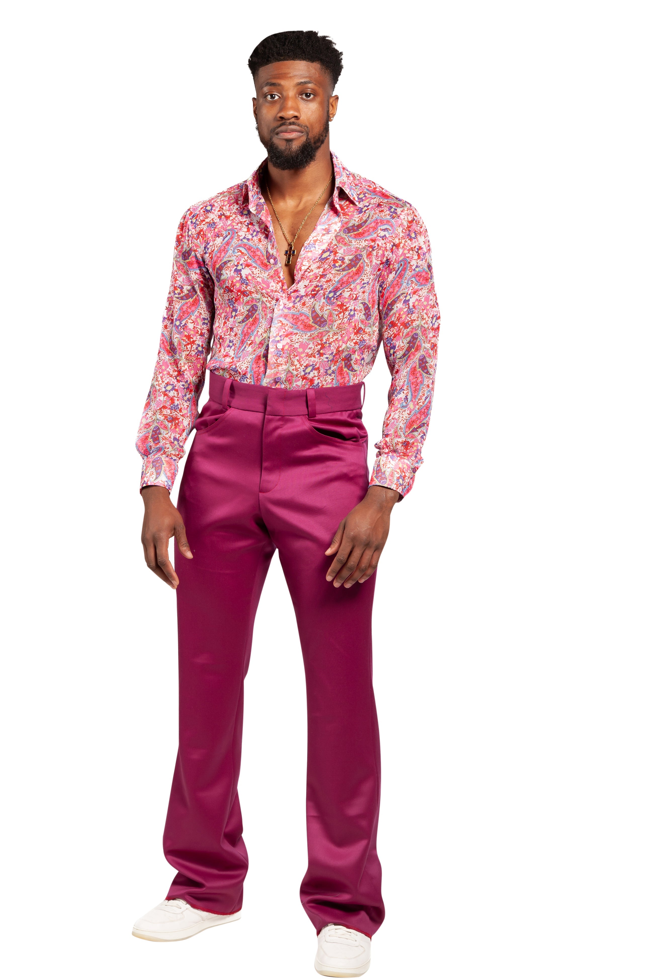 Magenta Wool Pants