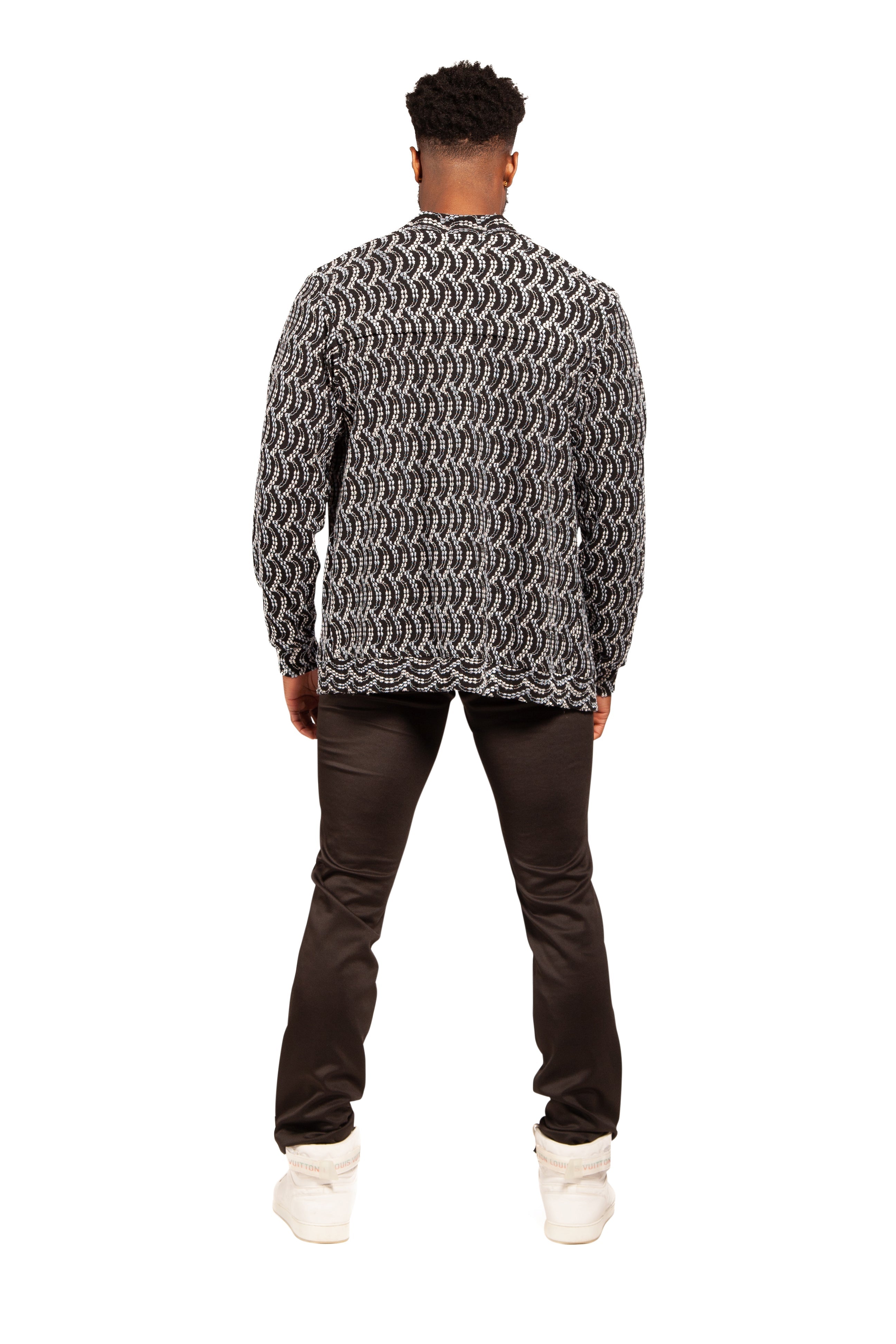Black and Multi Colored Cardigan