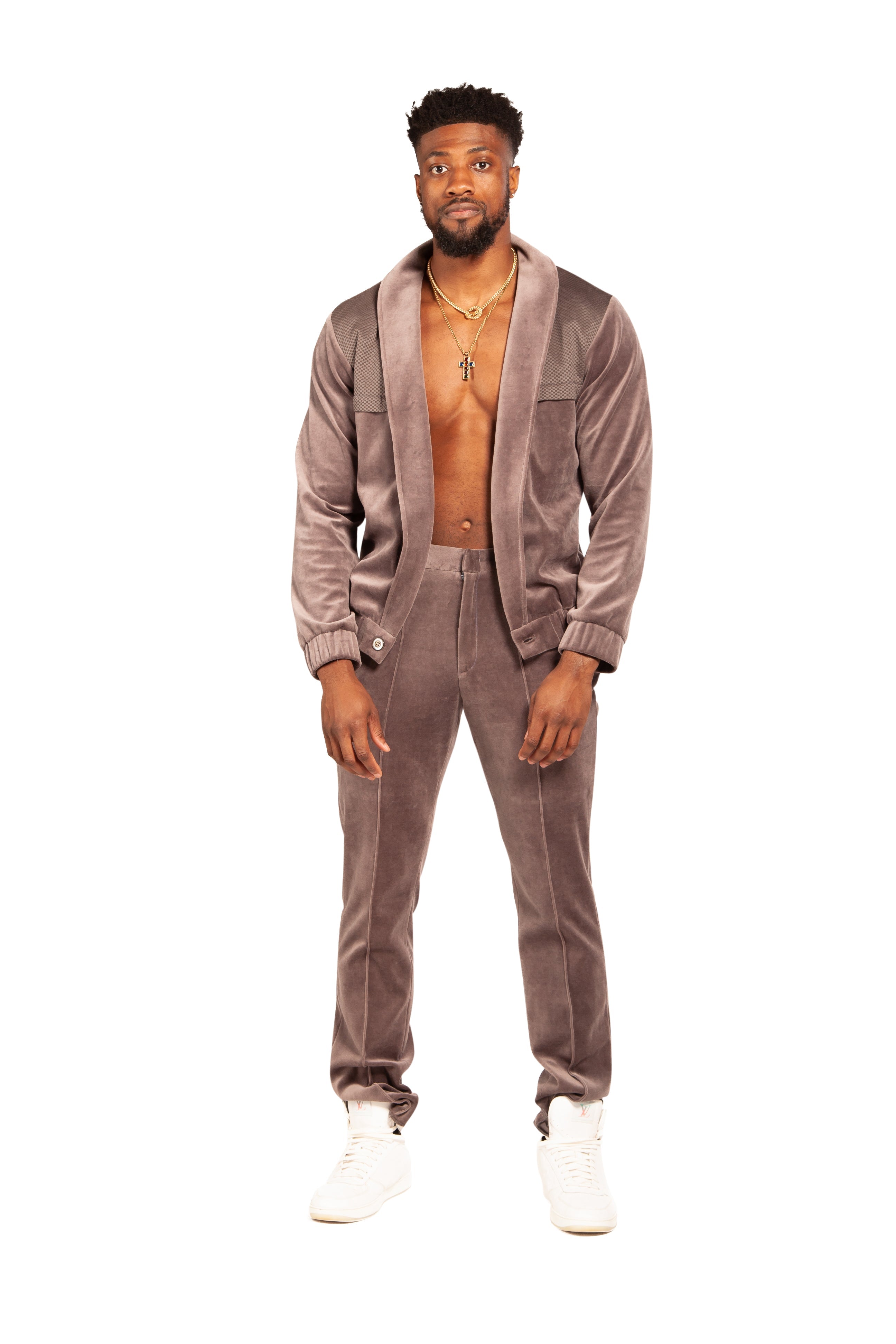 Grey Velour Bobby Pants