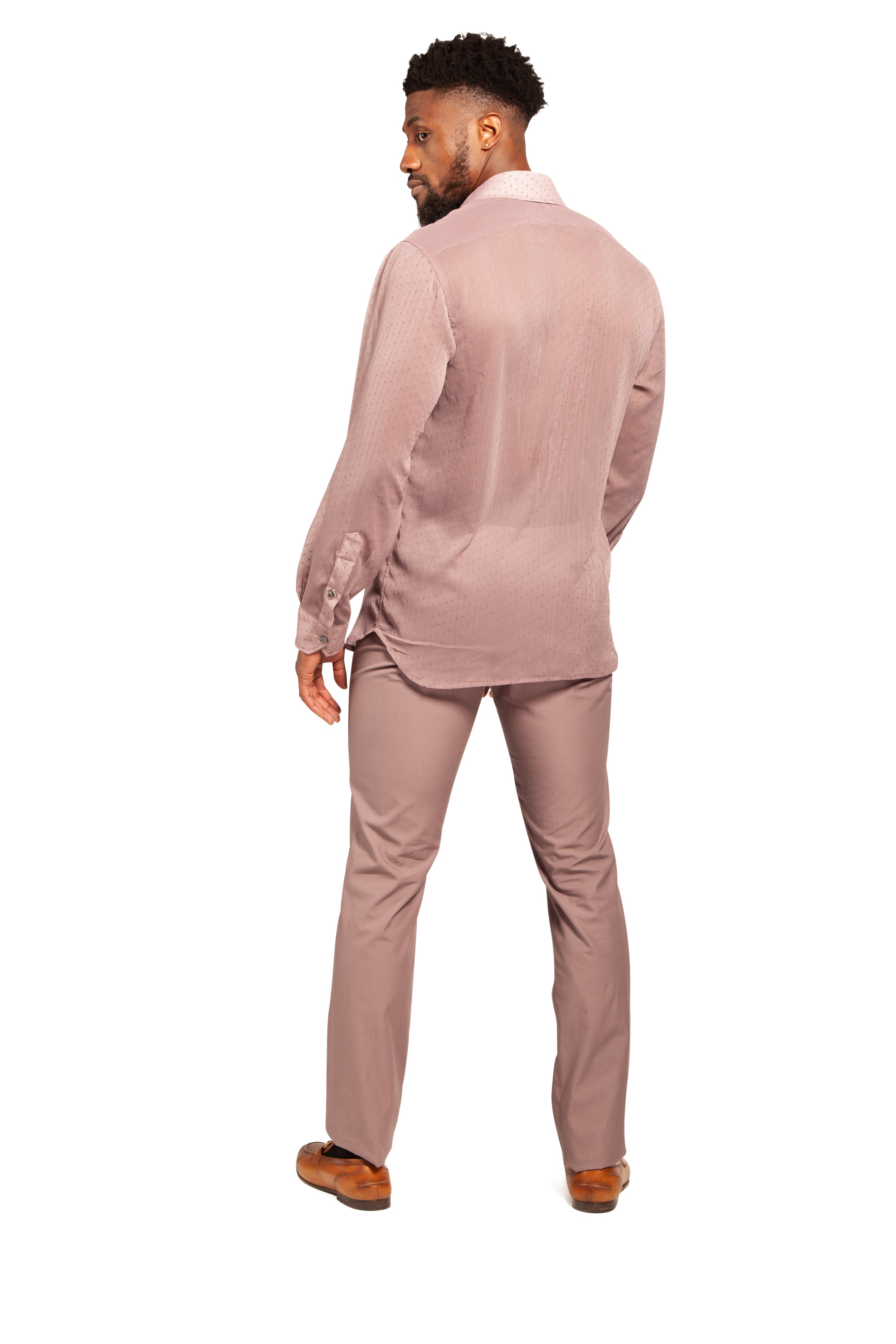 Mauve chiffon button down
